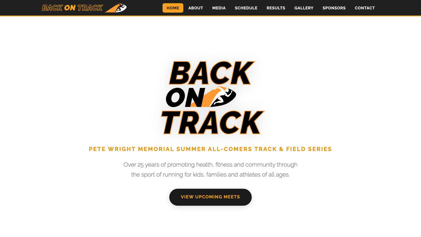 The Back on Track website homepage