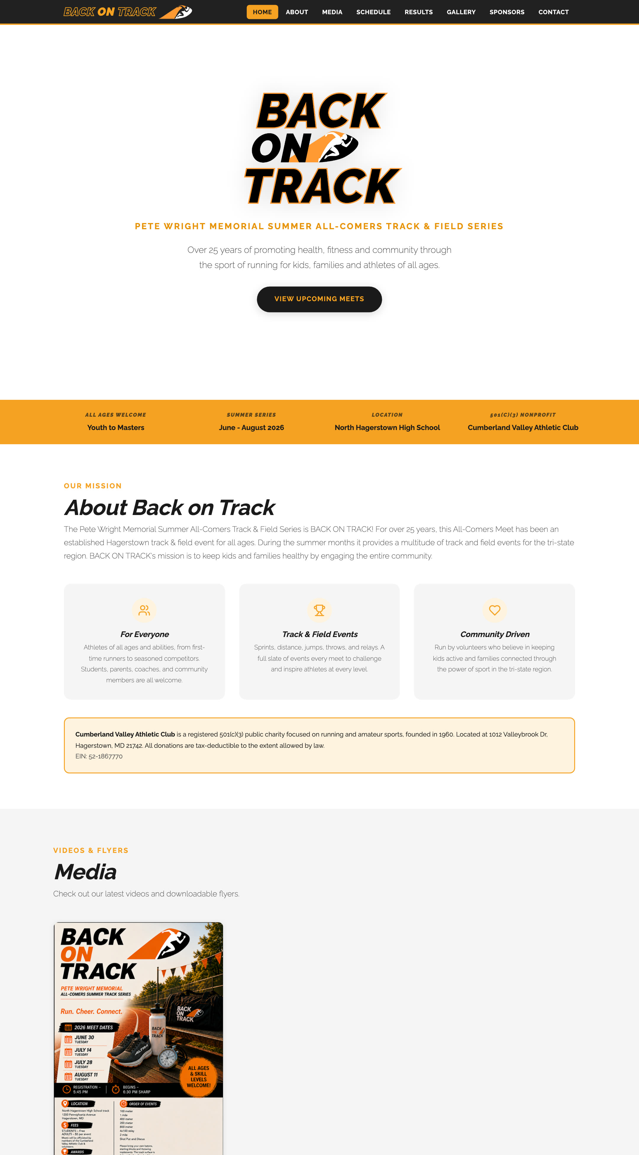 The Back on Track website